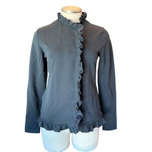 Matilda Jane Ruffle Cardigan Jacket Layering‎ Top Extravagant XS Black